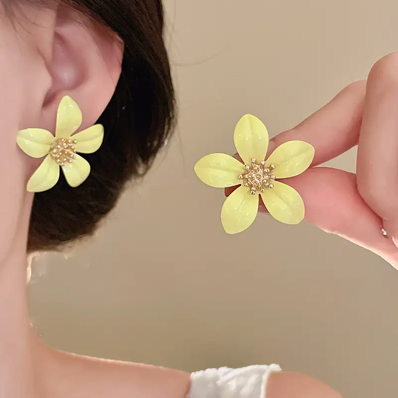 2025 Flower Tassel Earrings for Women Pink Blue White — feature 29