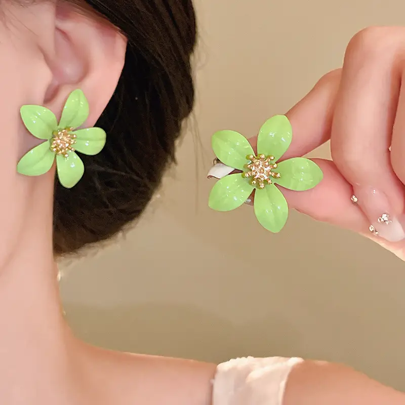 2025 Flower Tassel Earrings for Women Pink Blue White — feature 30