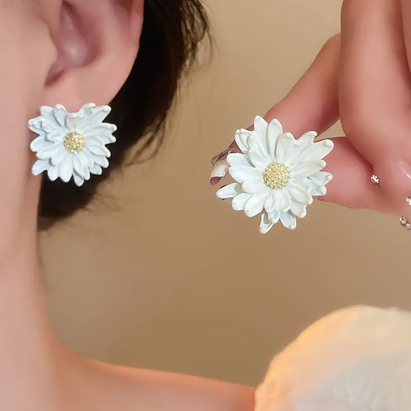 2025 Flower Tassel Earrings for Women Pink Blue White — feature 32