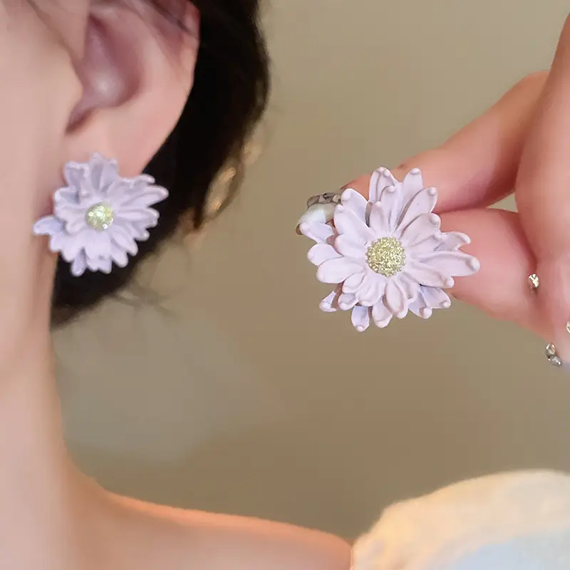 2025 Flower Tassel Earrings for Women Pink Blue White — feature 33