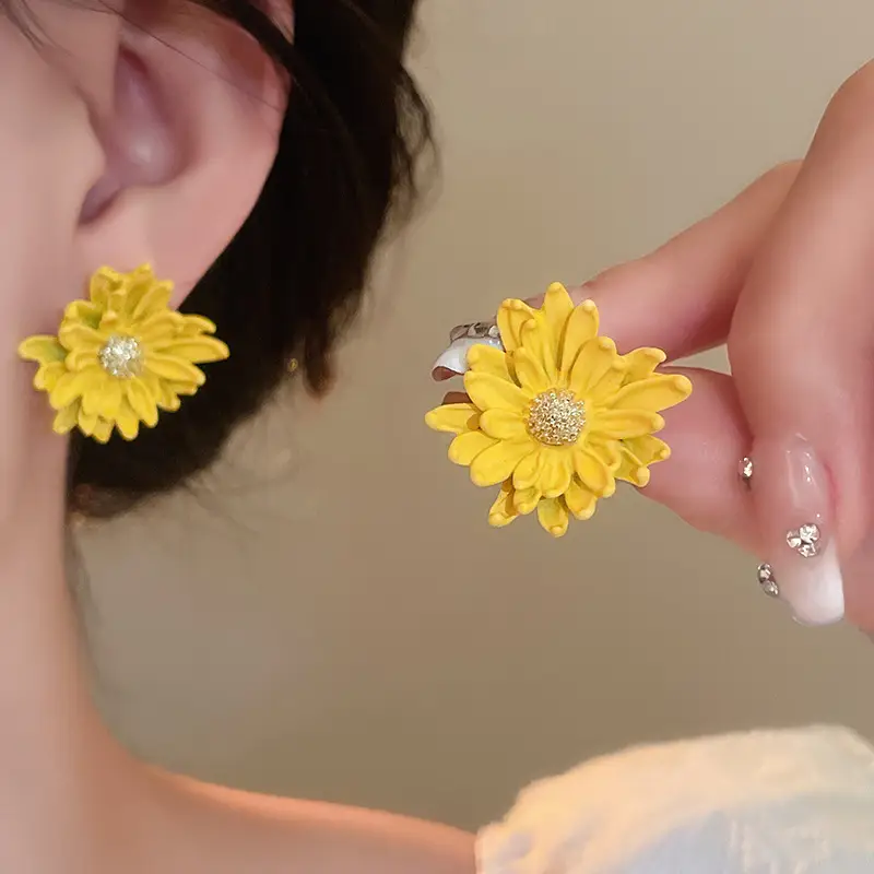 2025 Flower Tassel Earrings for Women Pink Blue White — feature 34