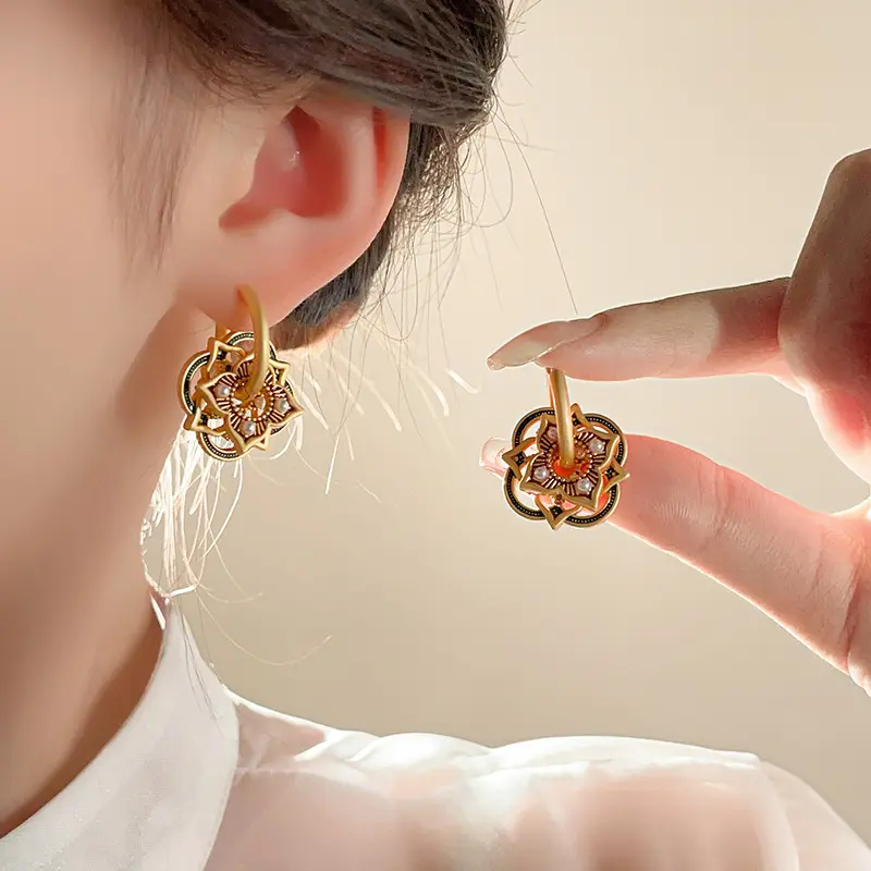 2025 Flower Tassel Earrings for Women Pink Blue White — feature 42