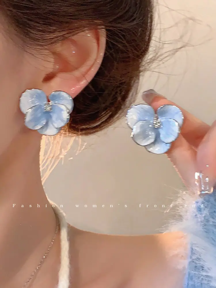 2025 Flower Tassel Earrings for Women Pink Blue White — feature 52
