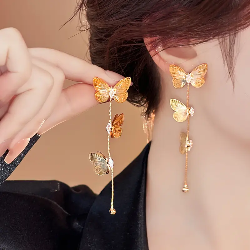 2025 Flower Tassel Earrings for Women Pink Blue White — feature 53
