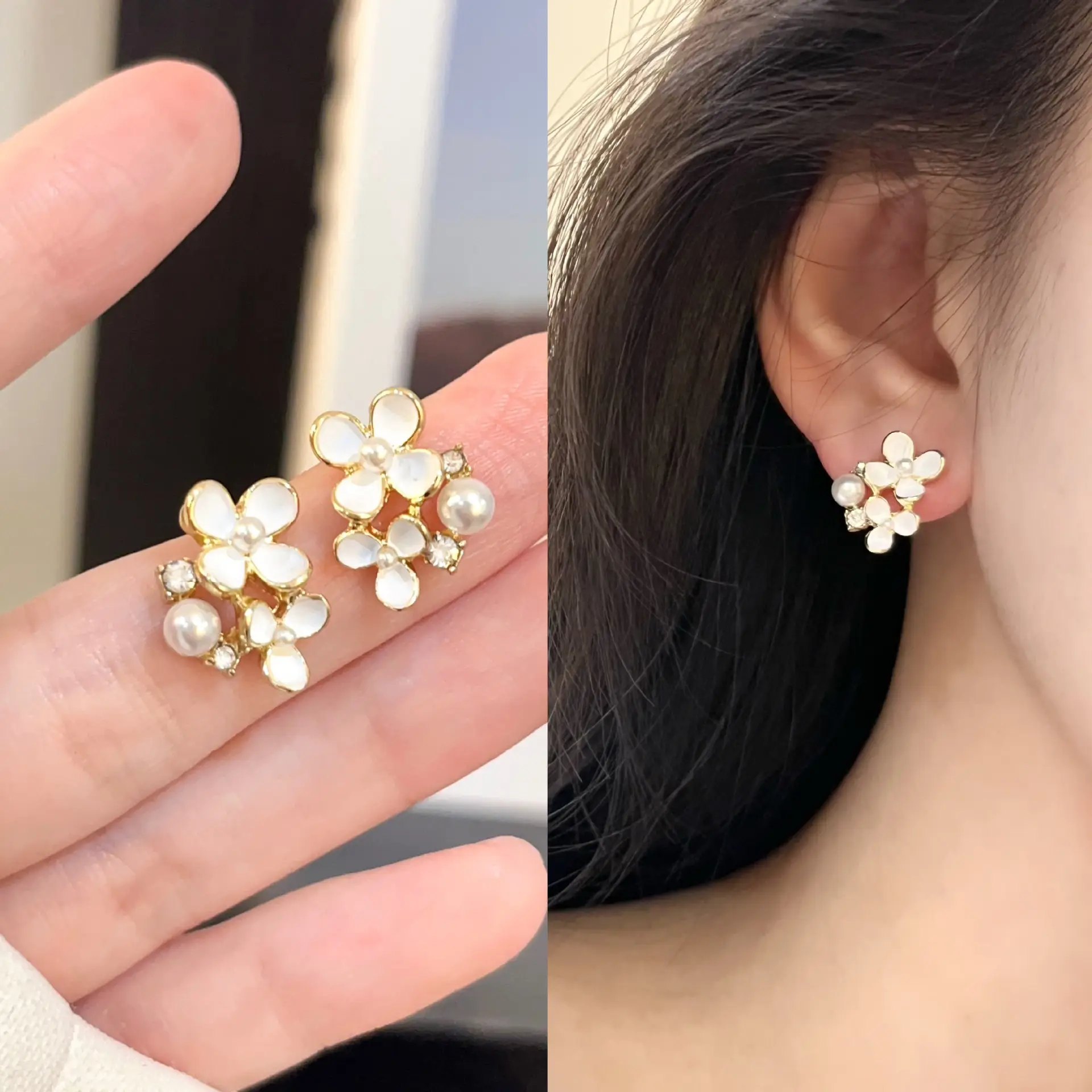 2025 Flower Tassel Earrings for Women Pink Blue White - Image 11