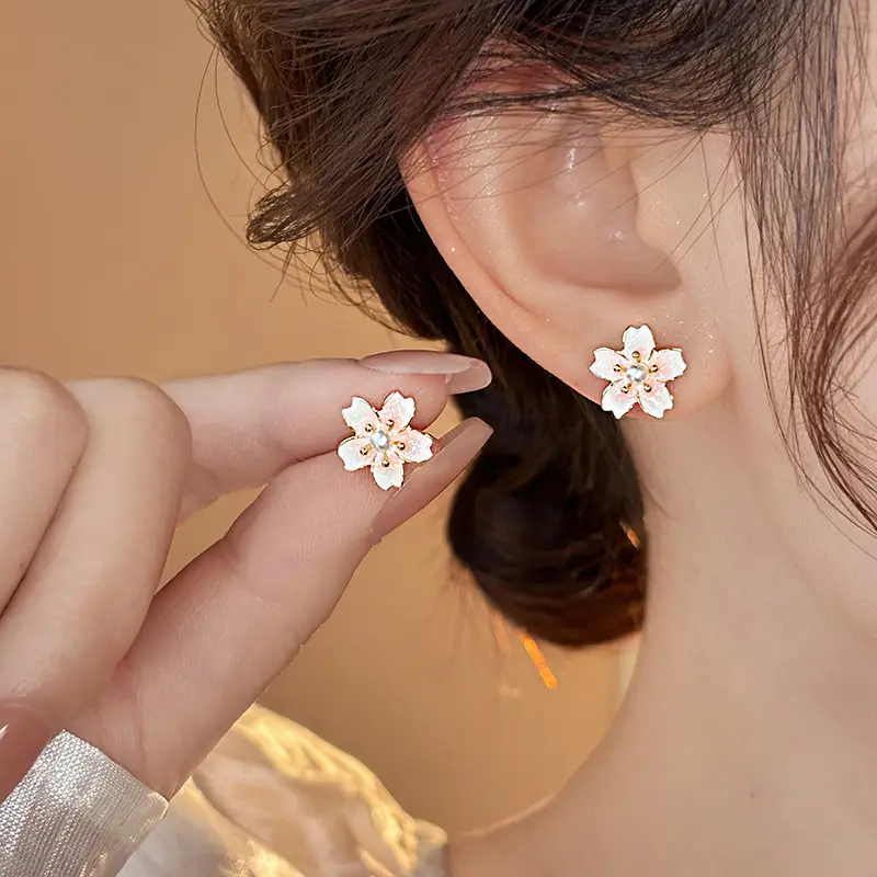 2025 Flower Tassel Earrings for Women Pink Blue White - Image 20