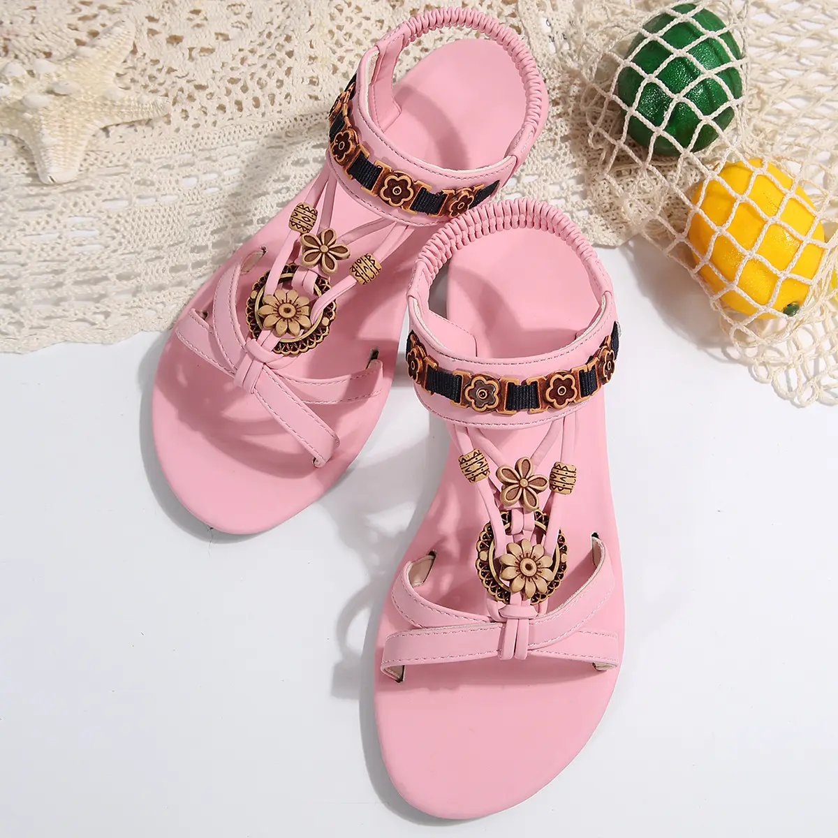 Women's Brown Floral Strap Sandals Plus Size 2025 — feature 11