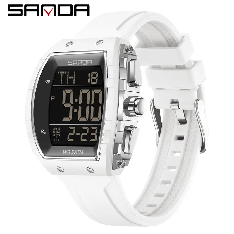Sanda 5 ATM Waterproof Sports Watch with Luminous Red Barrel Design - Image 39