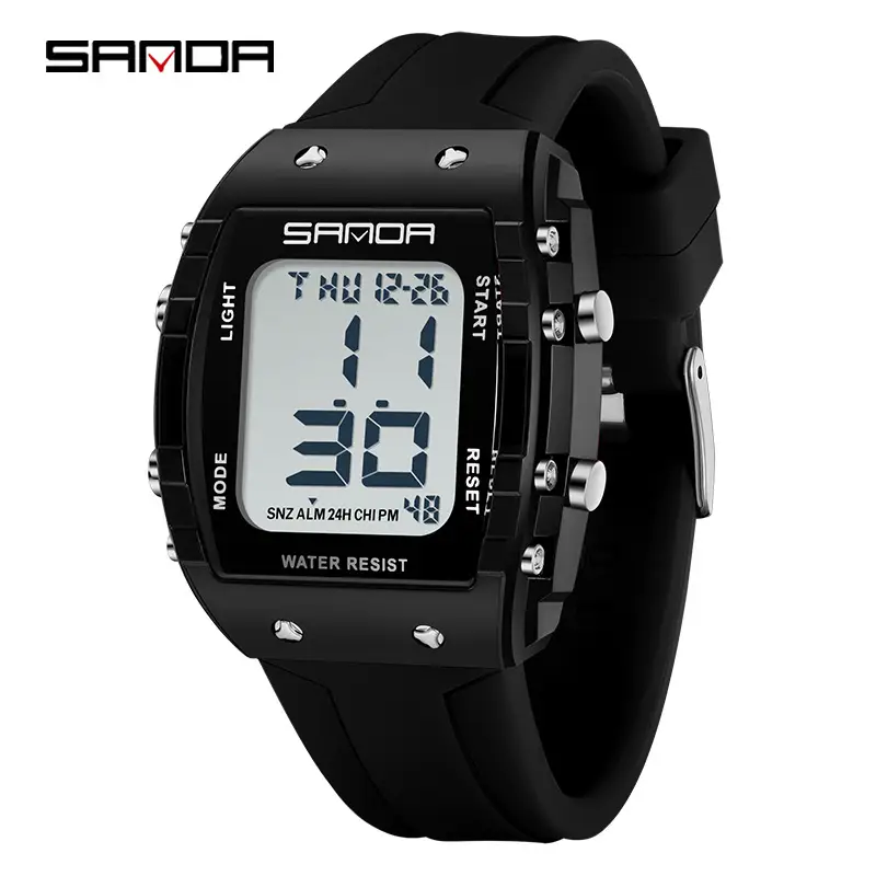 Sanda 5 ATM Waterproof Sports Watch with Luminous Red Barrel Design - Image 23