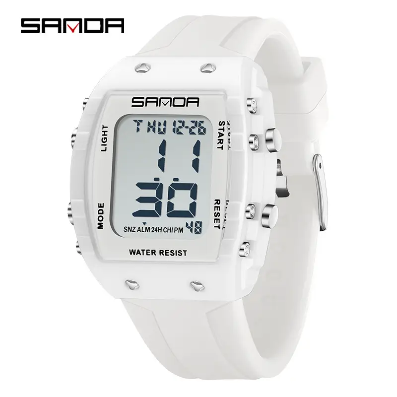 Sanda 5 ATM Waterproof Sports Watch with Luminous Red Barrel Design - Image 24