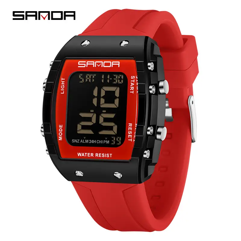 Sanda 5 ATM Waterproof Sports Watch with Luminous Red Barrel Design - Image 26
