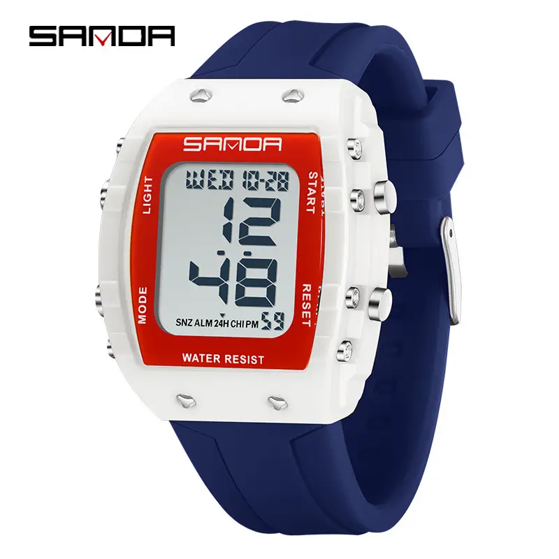 Sanda 5 ATM Waterproof Sports Watch with Luminous Red Barrel Design - Image 27