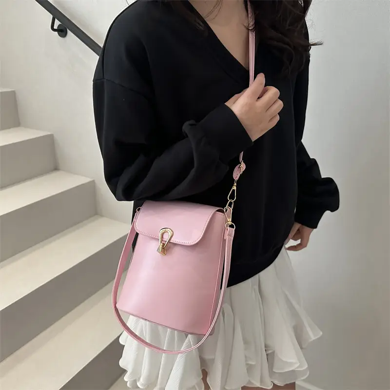 Women's Beige Textured Bucket Bag Shoulder Crossbody — feature 14