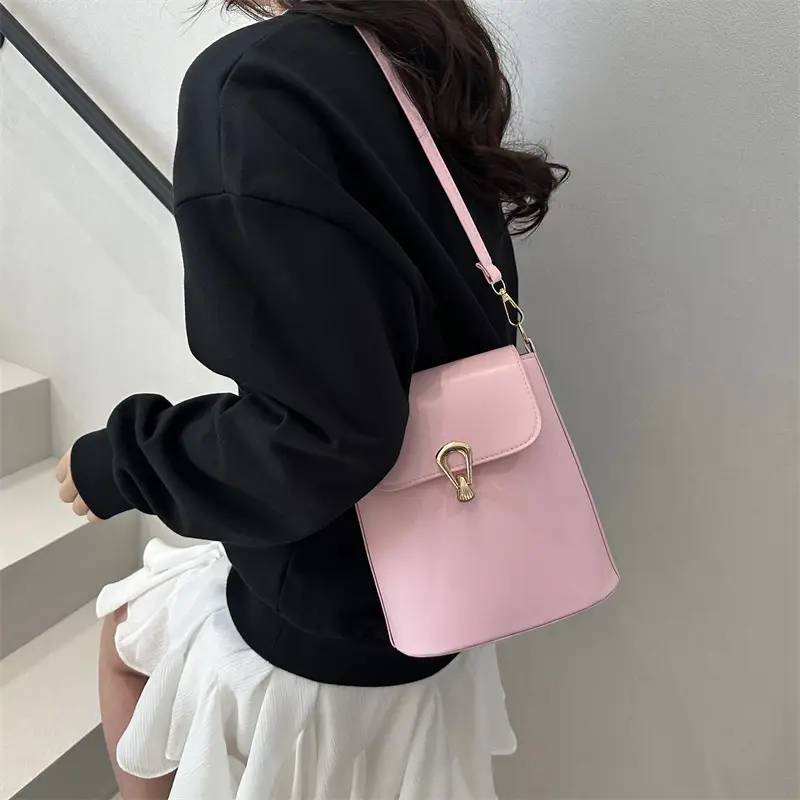 Women's Beige Textured Bucket Bag Shoulder Crossbody — feature 17