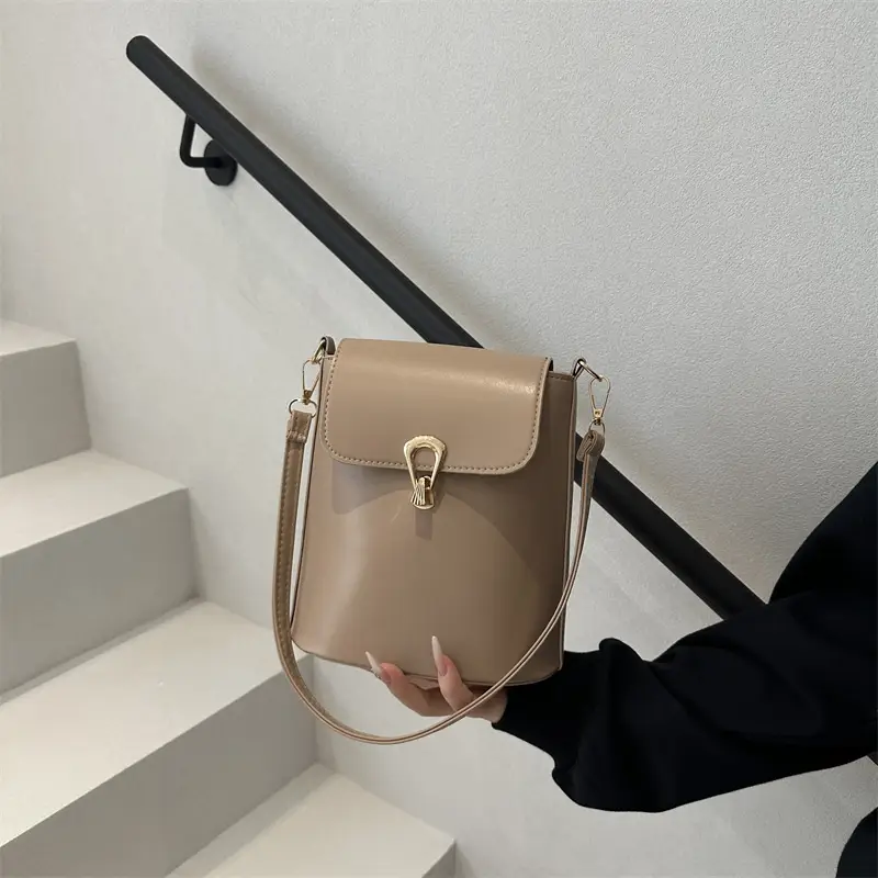 Women's Beige Textured Bucket Bag Shoulder Crossbody — feature 20
