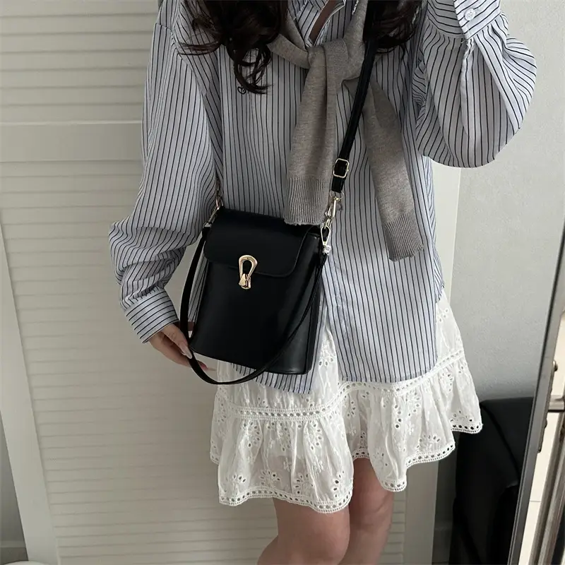 Women's Beige Textured Bucket Bag Shoulder Crossbody — feature 23