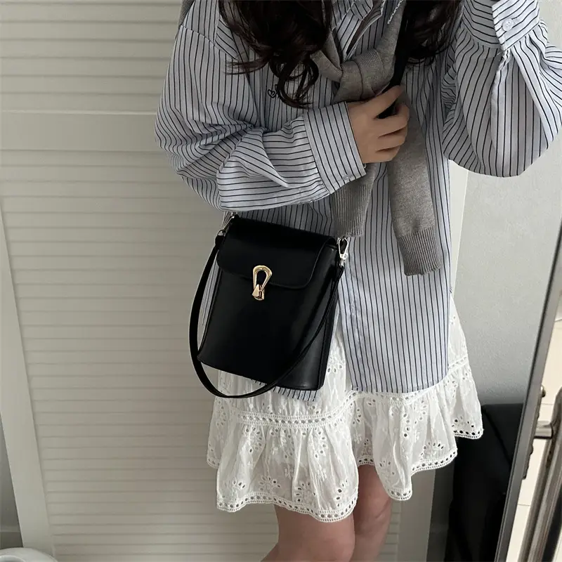 Women's Beige Textured Bucket Bag Shoulder Crossbody — feature 24