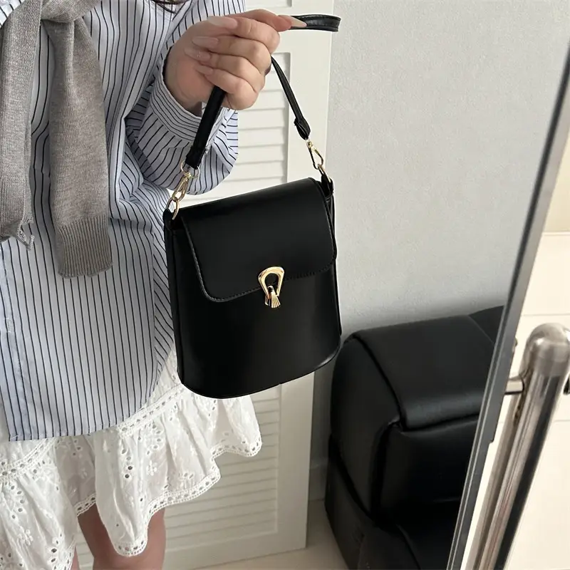Women's Beige Textured Bucket Bag Shoulder Crossbody — feature 26