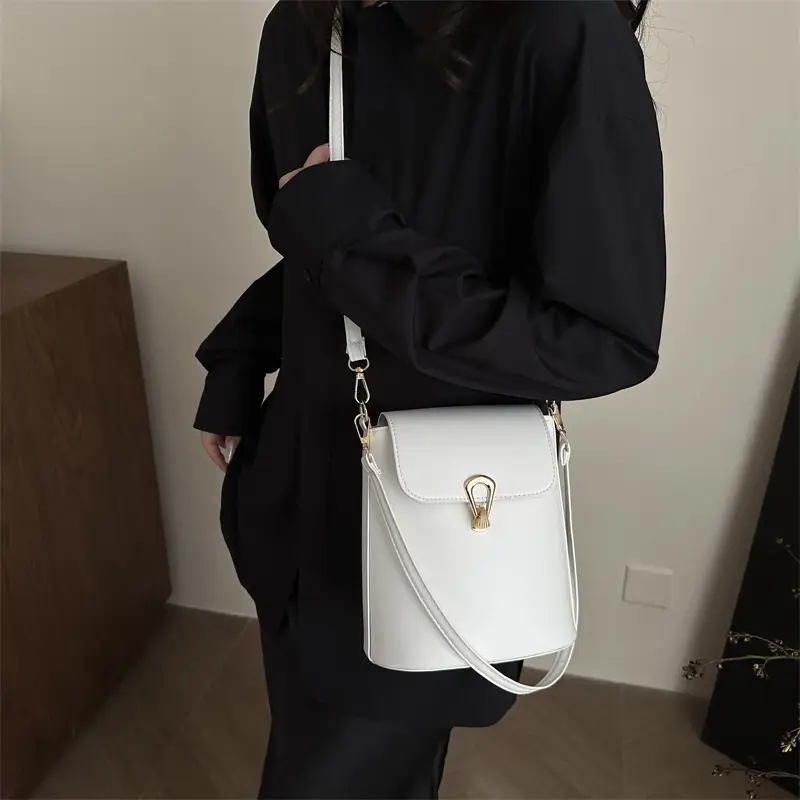 Women's Beige Textured Bucket Bag Shoulder Crossbody — feature 32