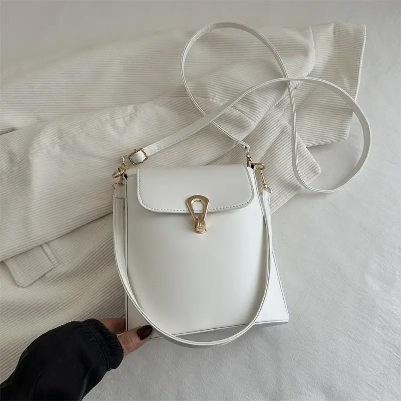 Women's Beige Textured Bucket Bag Shoulder Crossbody — feature 37