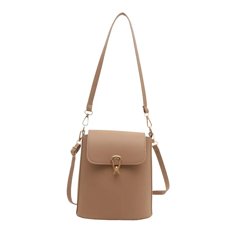 Women's Beige Textured Bucket Bag Shoulder Crossbody - Image 3