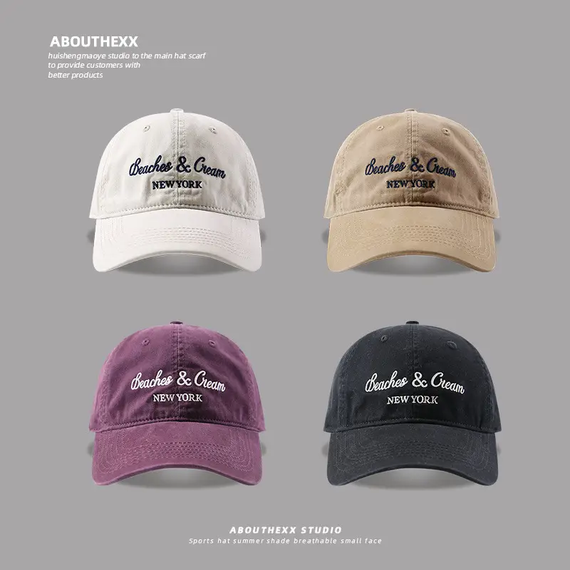 New American Style Embroidered Letter Hat Wide Brim Soft Top Baseball Cap Men's and Women's All-match Face Show Small Cap Trendy - Image 10