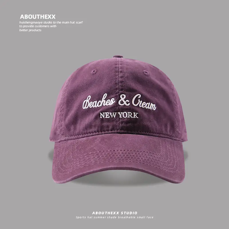 New American Style Embroidered Letter Hat Wide Brim Soft Top Baseball Cap Men's and Women's All-match Face Show Small Cap Trendy - Image 6