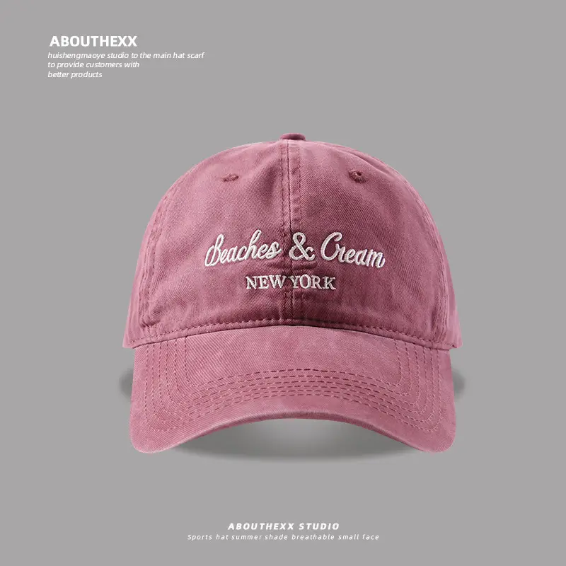 New American Style Embroidered Letter Hat Wide Brim Soft Top Baseball Cap Men's and Women's All-match Face Show Small Cap Trendy - Image 7
