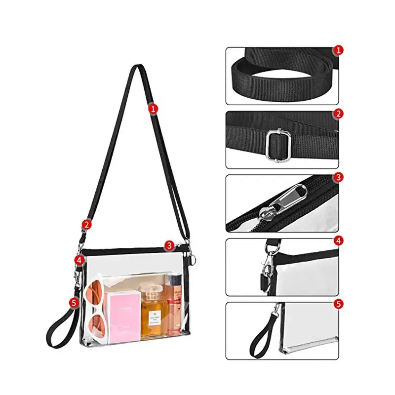 Transparent Crossbody Bag with Long Strap - Image 6