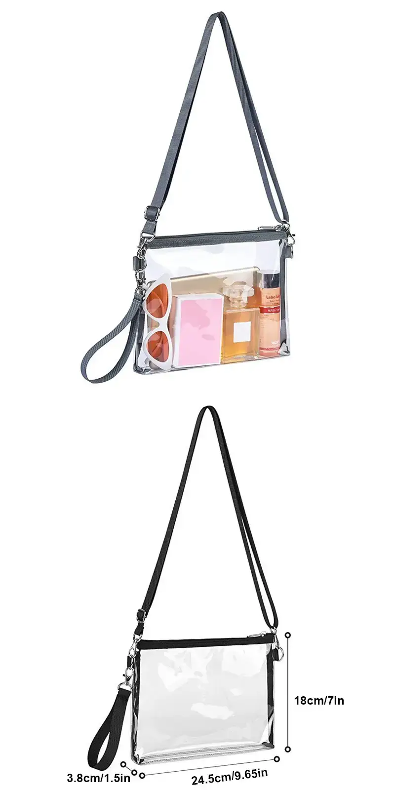 Transparent Crossbody Bag with Long Strap — feature 4