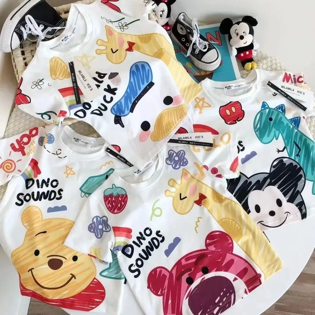 Kids Western Graphic Cotton T-Shirt Rainbow Cartoon — feature 1
