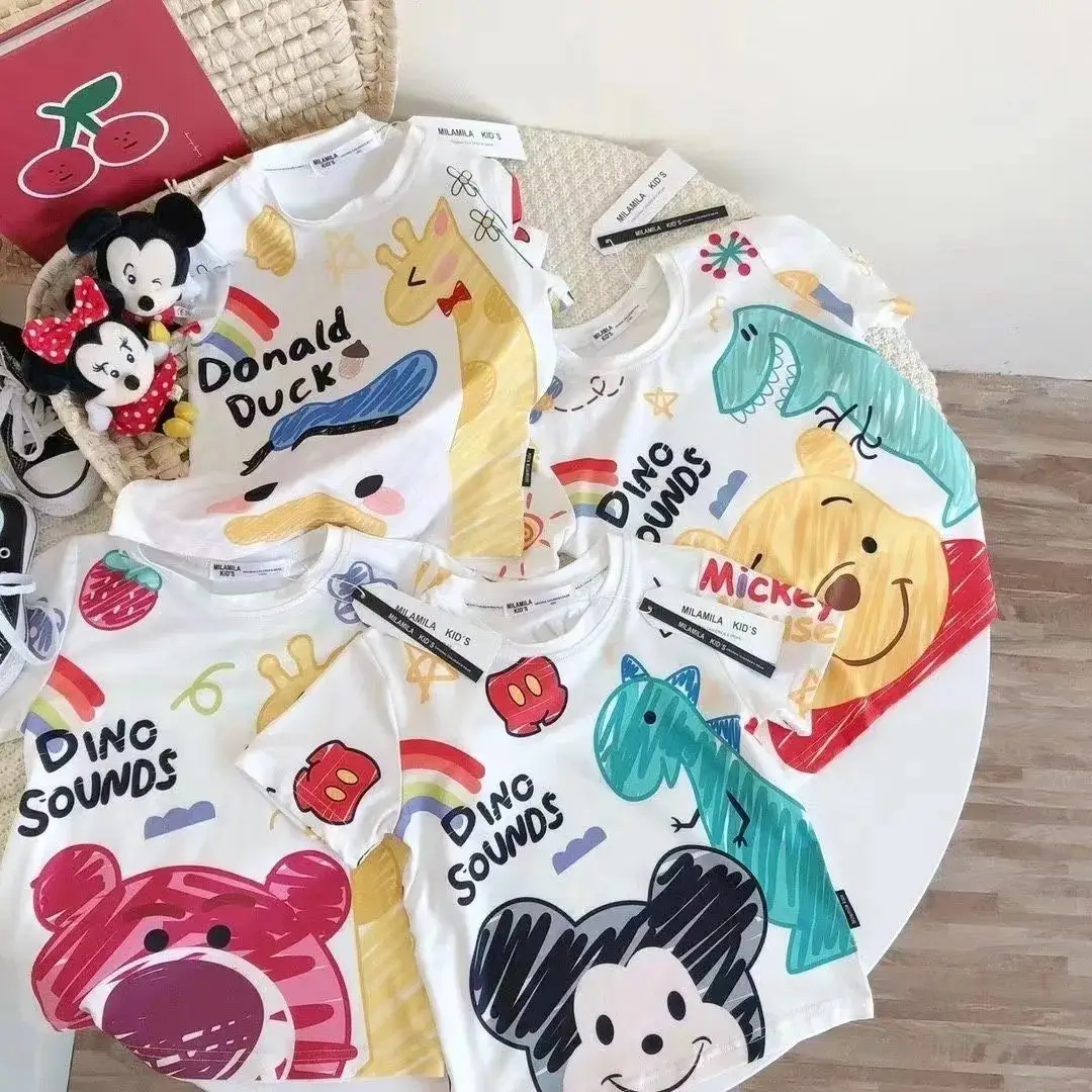 Kids Western Graphic Cotton T-Shirt Rainbow Cartoon — feature 2
