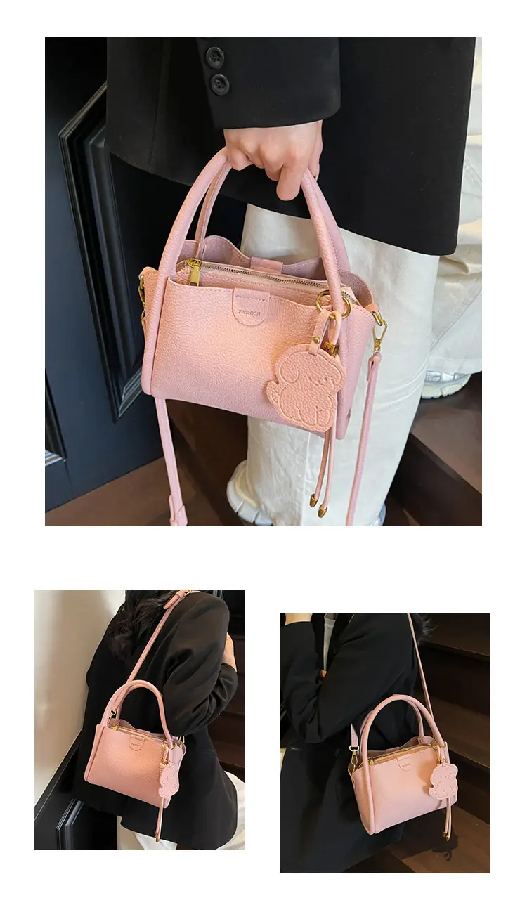 Women's Beige Leather Hand Bag with Gold Hardware — feature 13