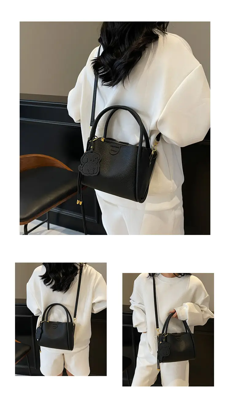 Women's Beige Leather Hand Bag with Gold Hardware — feature 15
