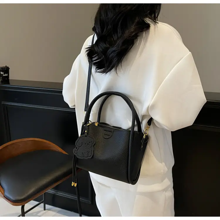 Women's Beige Leather Hand Bag with Gold Hardware — feature 18