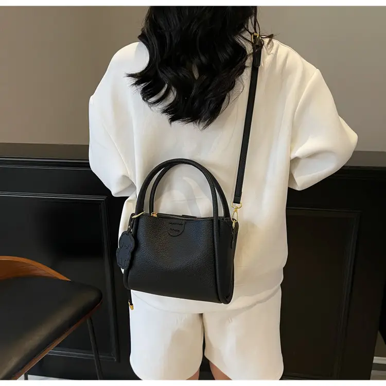 Women's Beige Leather Hand Bag with Gold Hardware — feature 21
