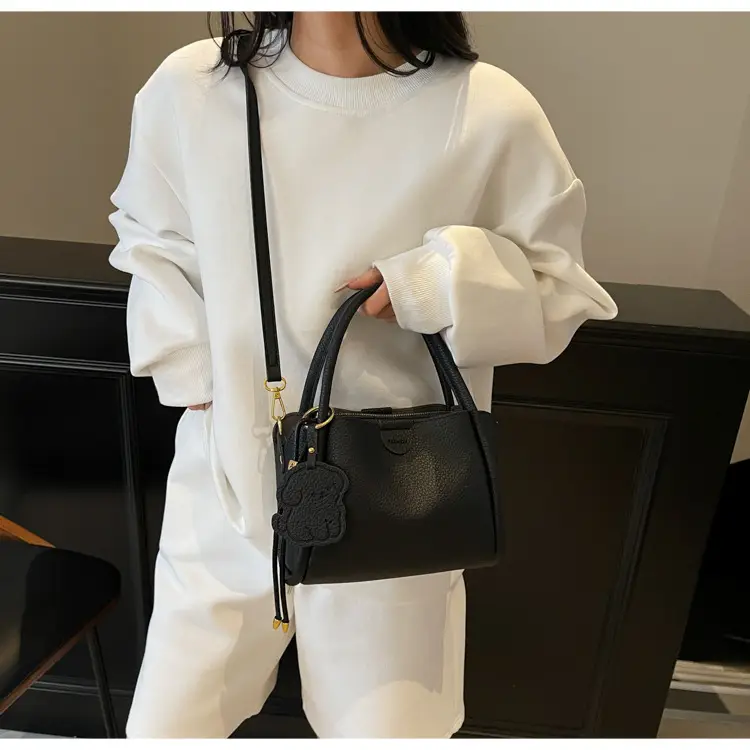 Women's Beige Leather Hand Bag with Gold Hardware — feature 22