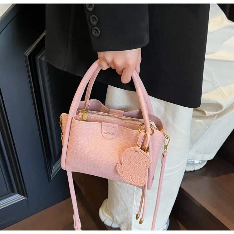 Women's Beige Leather Hand Bag with Gold Hardware — feature 27