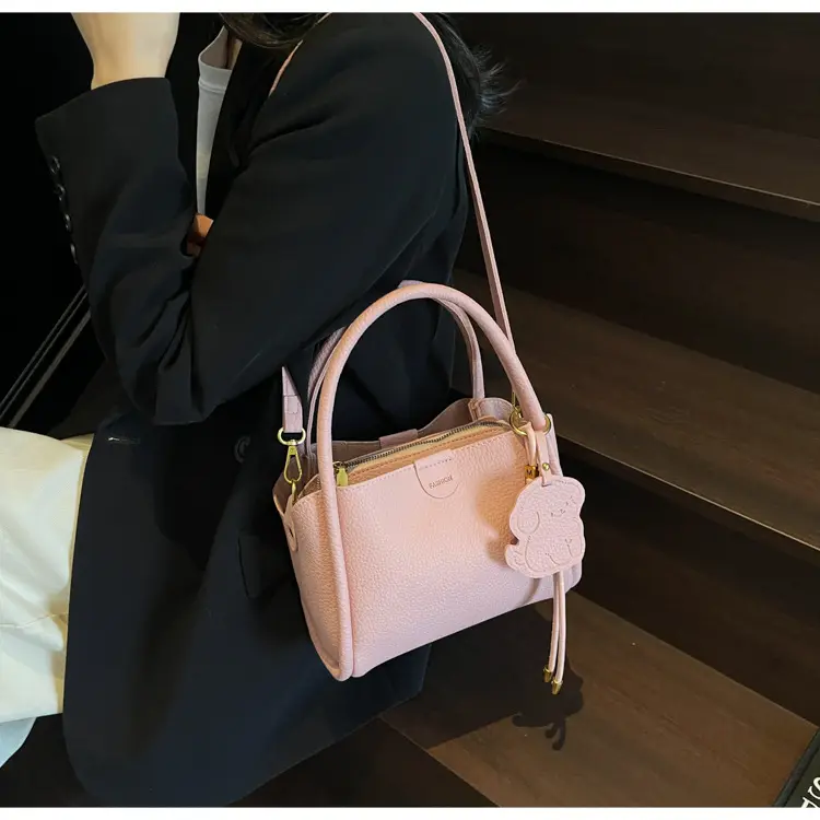 Women's Beige Leather Hand Bag with Gold Hardware — feature 31