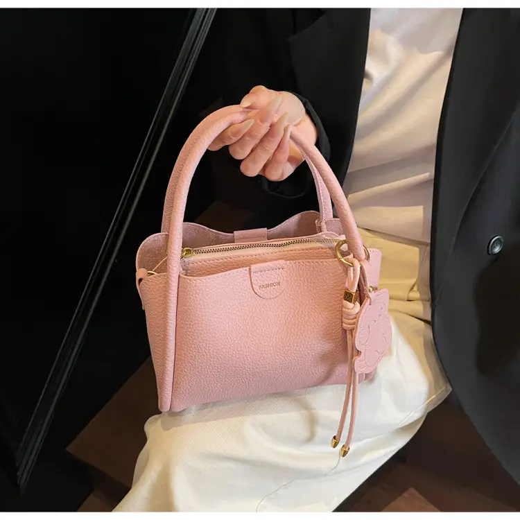 Women's Beige Leather Hand Bag with Gold Hardware — feature 37