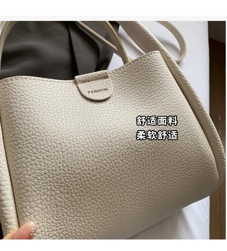 Women's Beige Leather Hand Bag with Gold Hardware — feature 8
