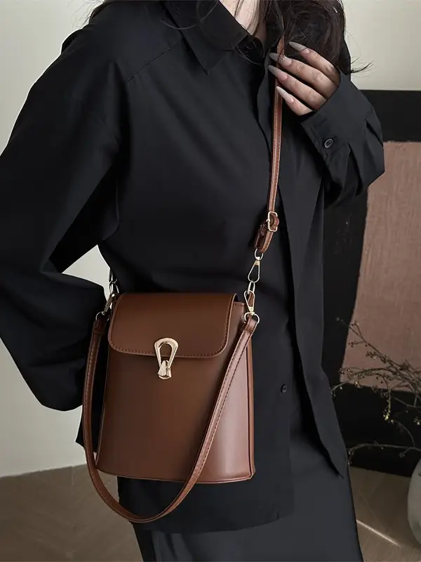 Brown Leather Bucket Bag for Women 2025 - Image 7