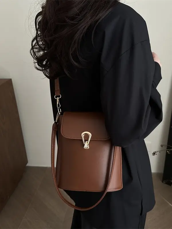 Brown Leather Bucket Bag for Women 2025 - Image 8