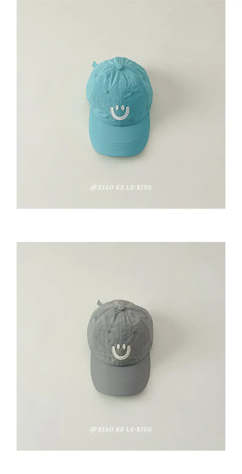 Blue Smile Face Cap for Girls Summer Sunshade — feature 10
