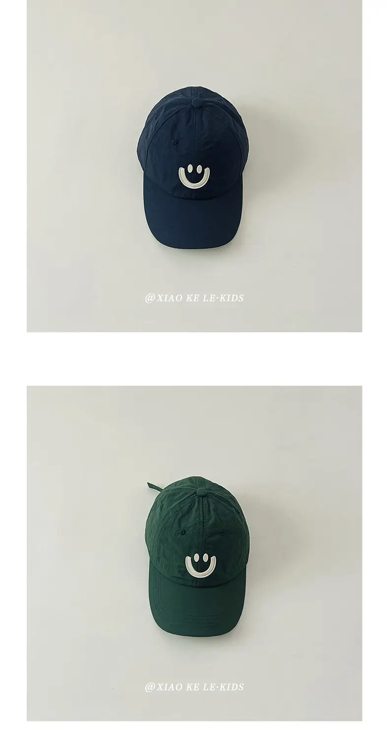 Blue Smile Face Cap for Girls Summer Sunshade — feature 12