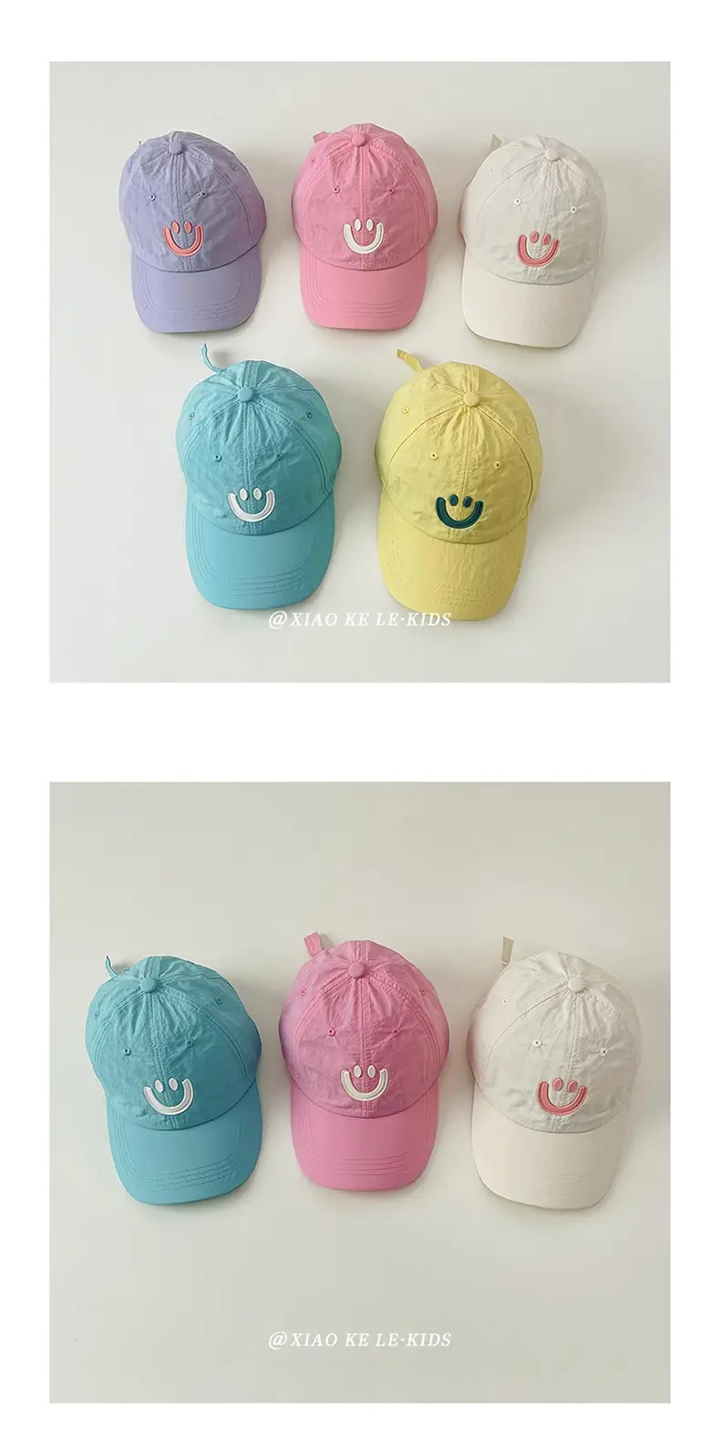 Blue Smile Face Cap for Girls Summer Sunshade — feature 3