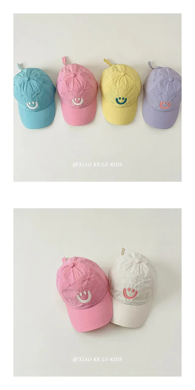 Blue Smile Face Cap for Girls Summer Sunshade — feature 4