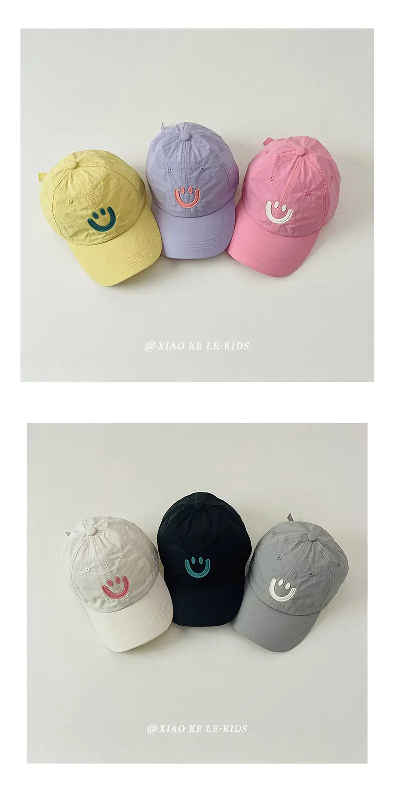 Blue Smile Face Cap for Girls Summer Sunshade — feature 5