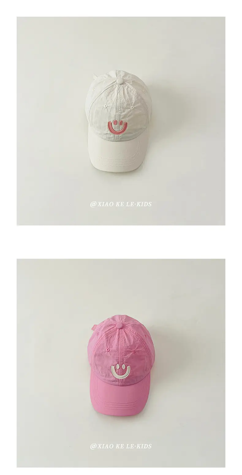 Blue Smile Face Cap for Girls Summer Sunshade — feature 8