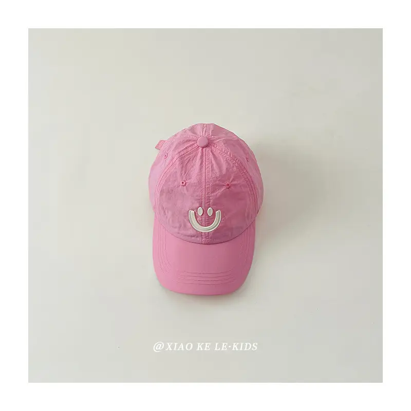 Blue Smile Face Cap for Girls Summer Sunshade